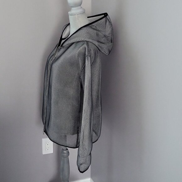 Tonia Debellis Black Mesh Hooded Jacket - Picture 6 of 12